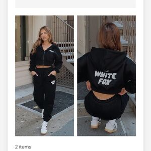 White Fox Boutique Offstage Cropped Hoodie & Jogger Set